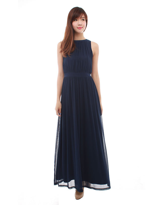 Paris Maxi Dress in Navy Blue